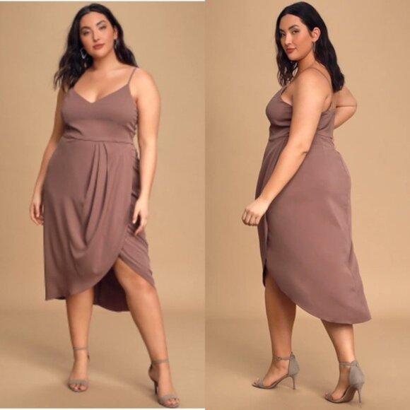 Lulus | Reinette Mauve Purple Midi Dress - Picture 1 of 7